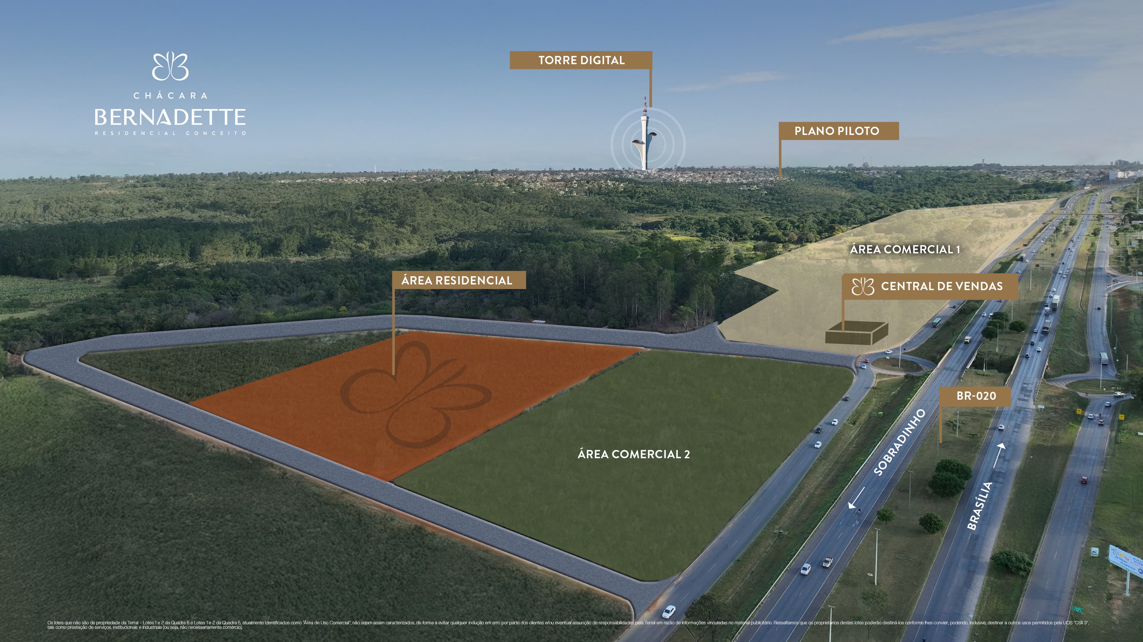 Mapa de localização do Chácara Bernadette em Sobradinho, Brasília